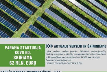 Startuoja parama saulės elektrinėms juridiniams_Kvietimas investuoti_2024.03.05